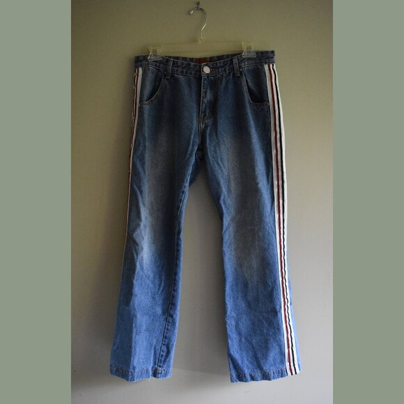 POL Boyfriend Jeans with Stripes Size Large - Picture 1 of 7